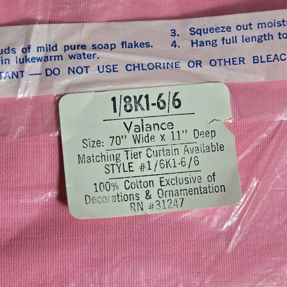 RARE VINTAGE NEW Woolworth's Drip Dry Valance 70